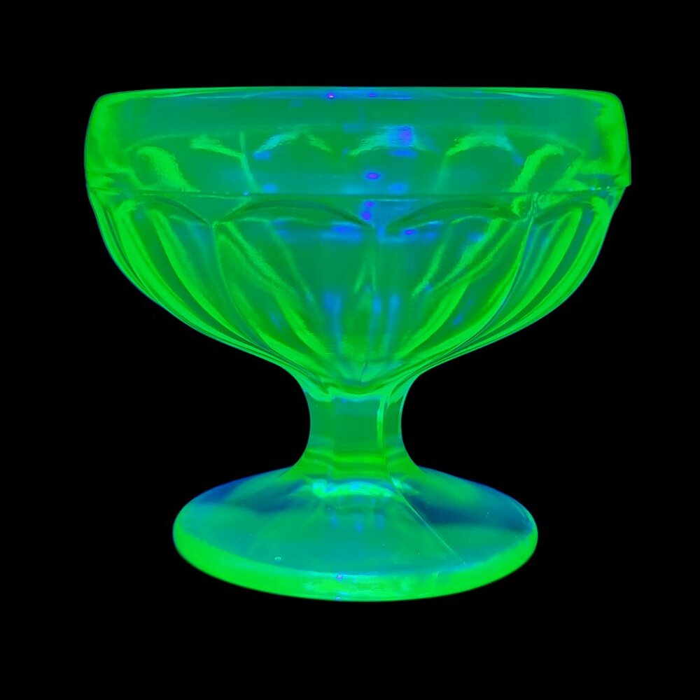 Vintage Uranium Depression Glass Decorative Cocktail Glass